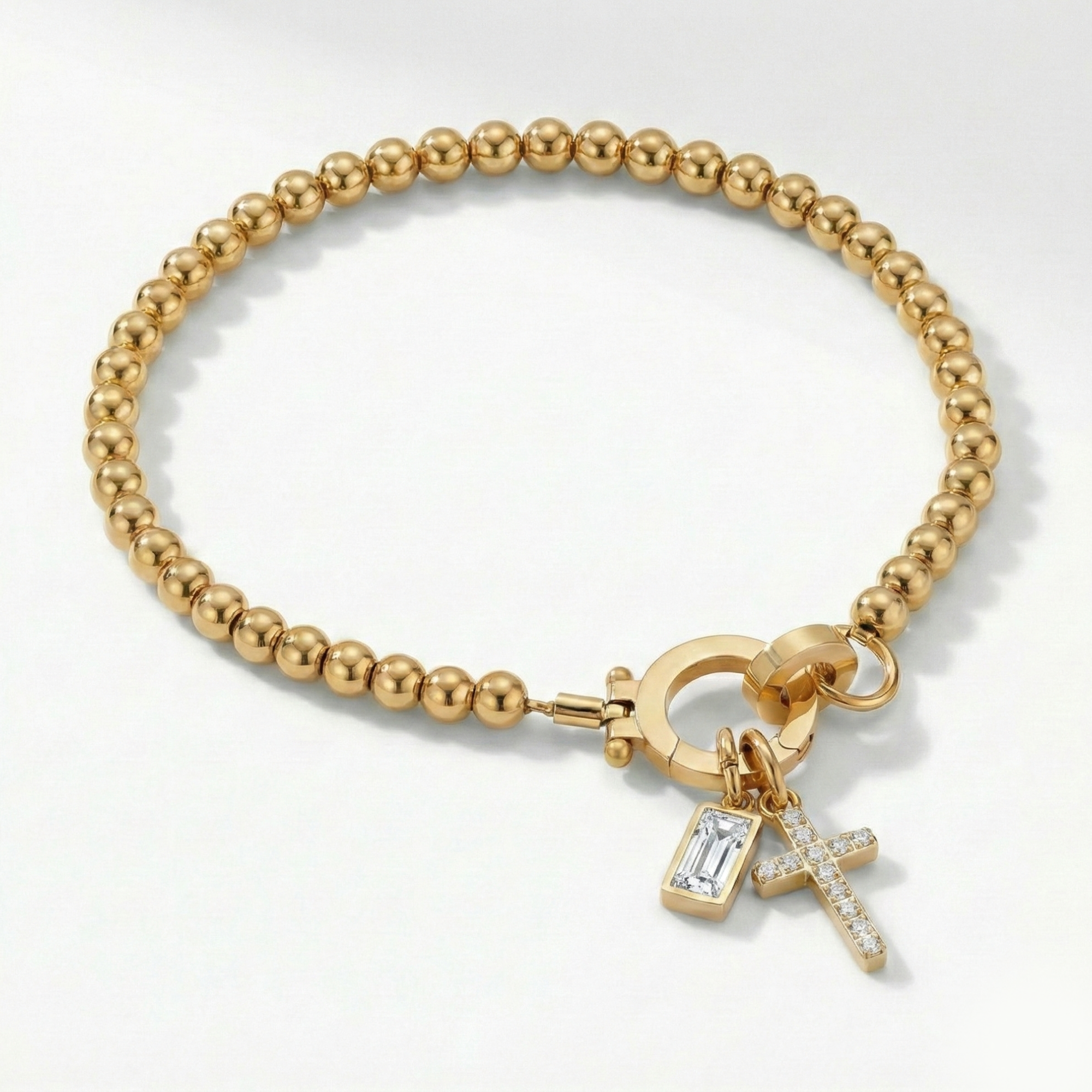 AX kroglice zapestnica s križem in rojstnim kamnom