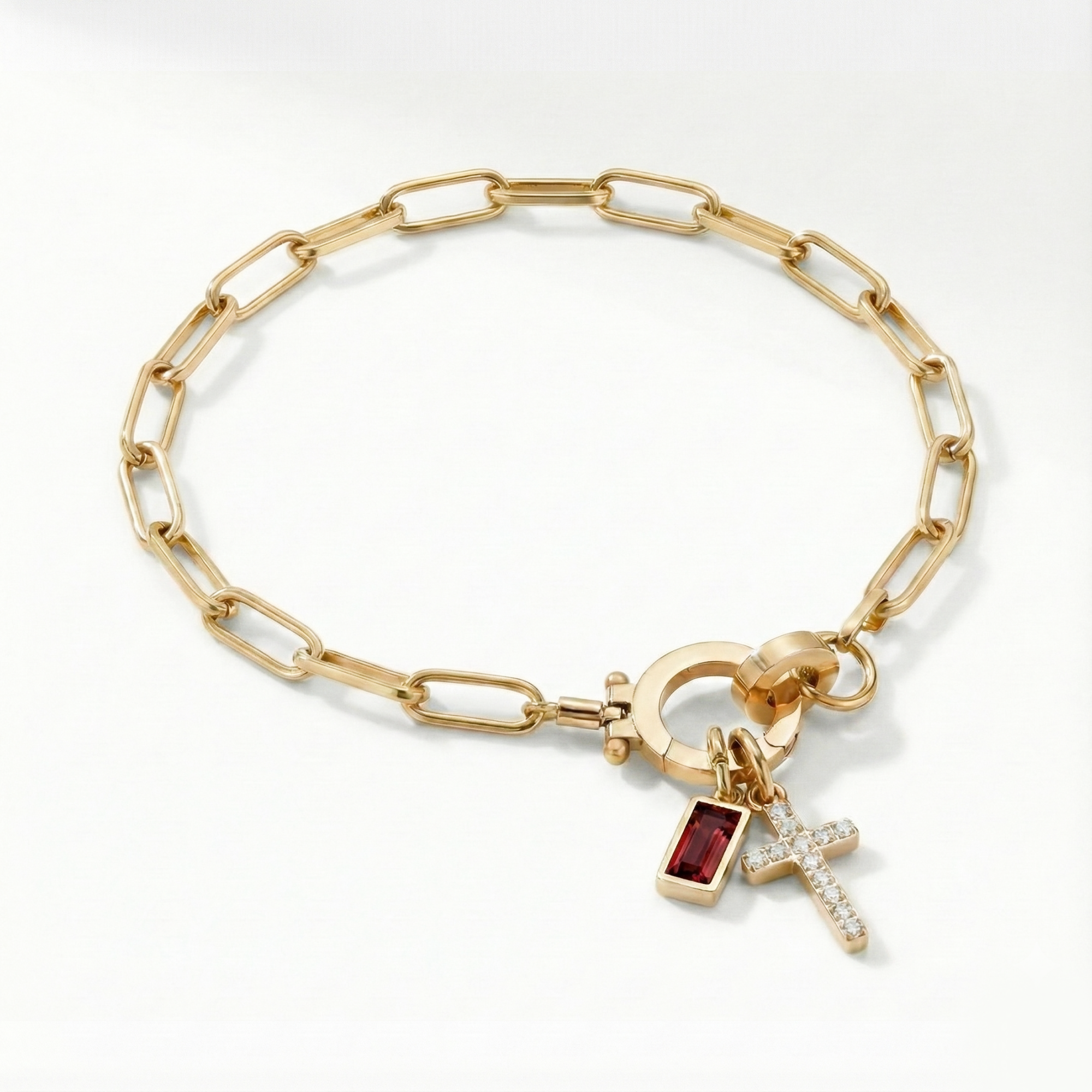 AX papirnata sponka zapestnica s križem in rojstnim kamnom