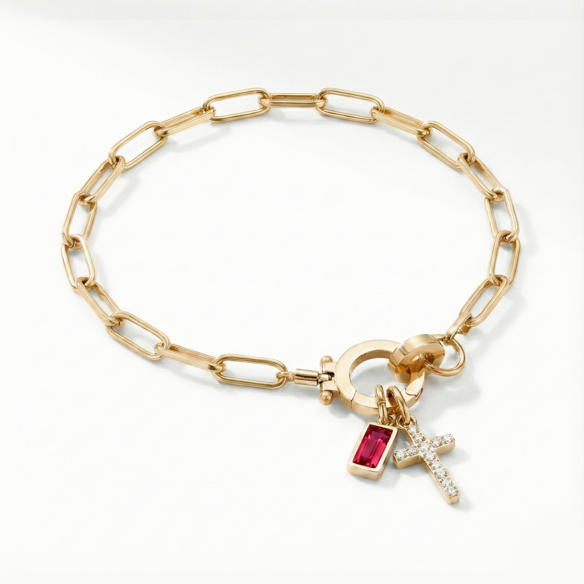 AX papirnata sponka zapestnica s križem in rojstnim kamnom