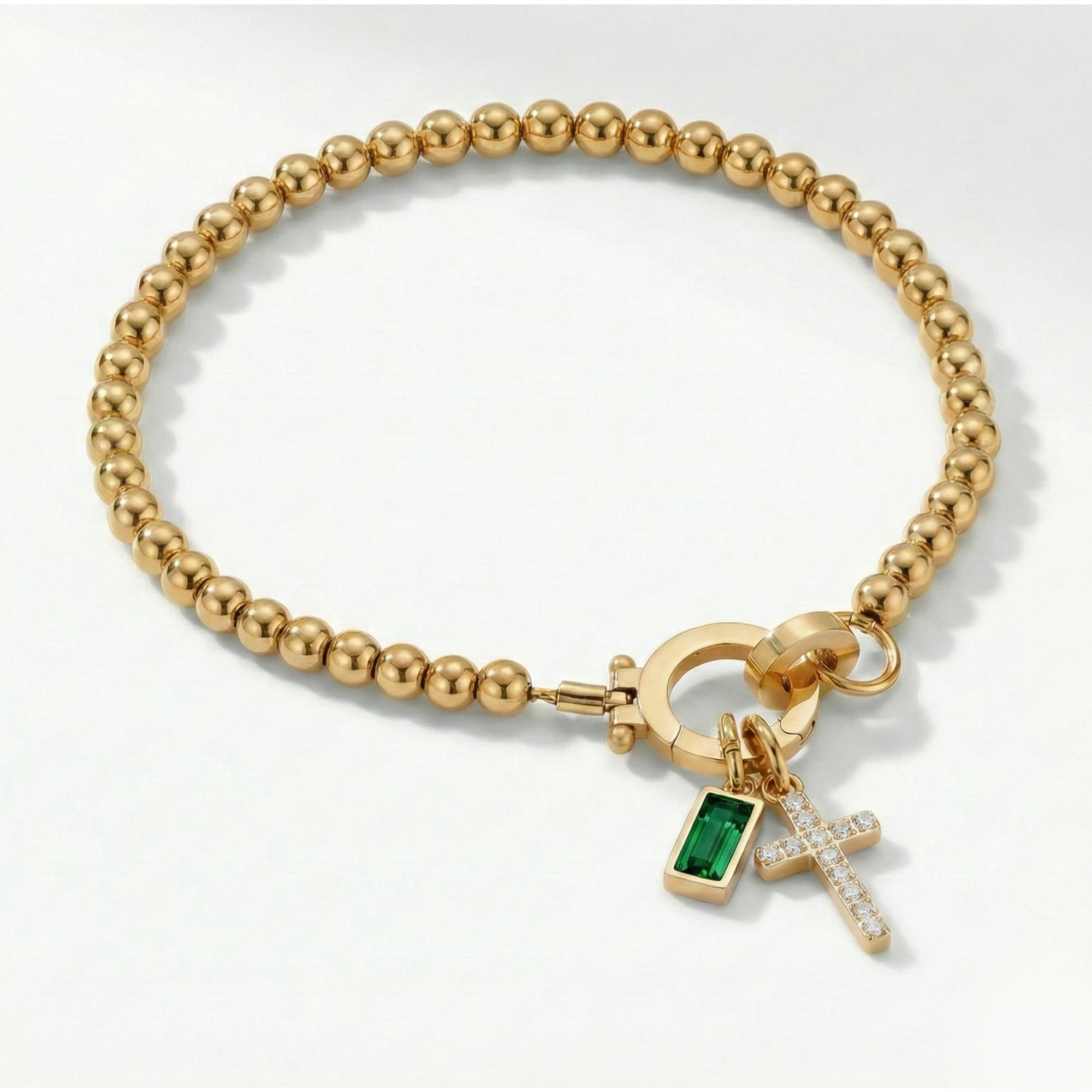 AX kroglice zapestnica s križem in rojstnim kamnom