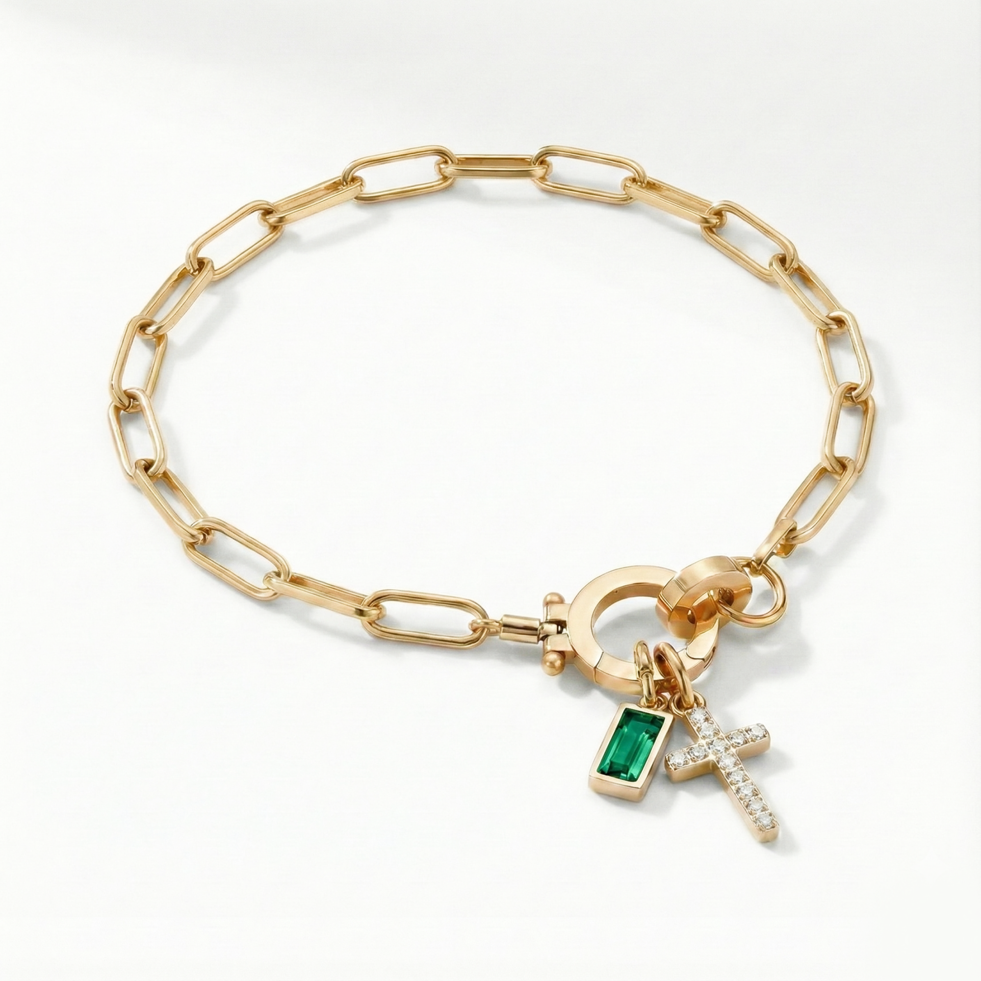 AX papirnata sponka zapestnica s križem in rojstnim kamnom