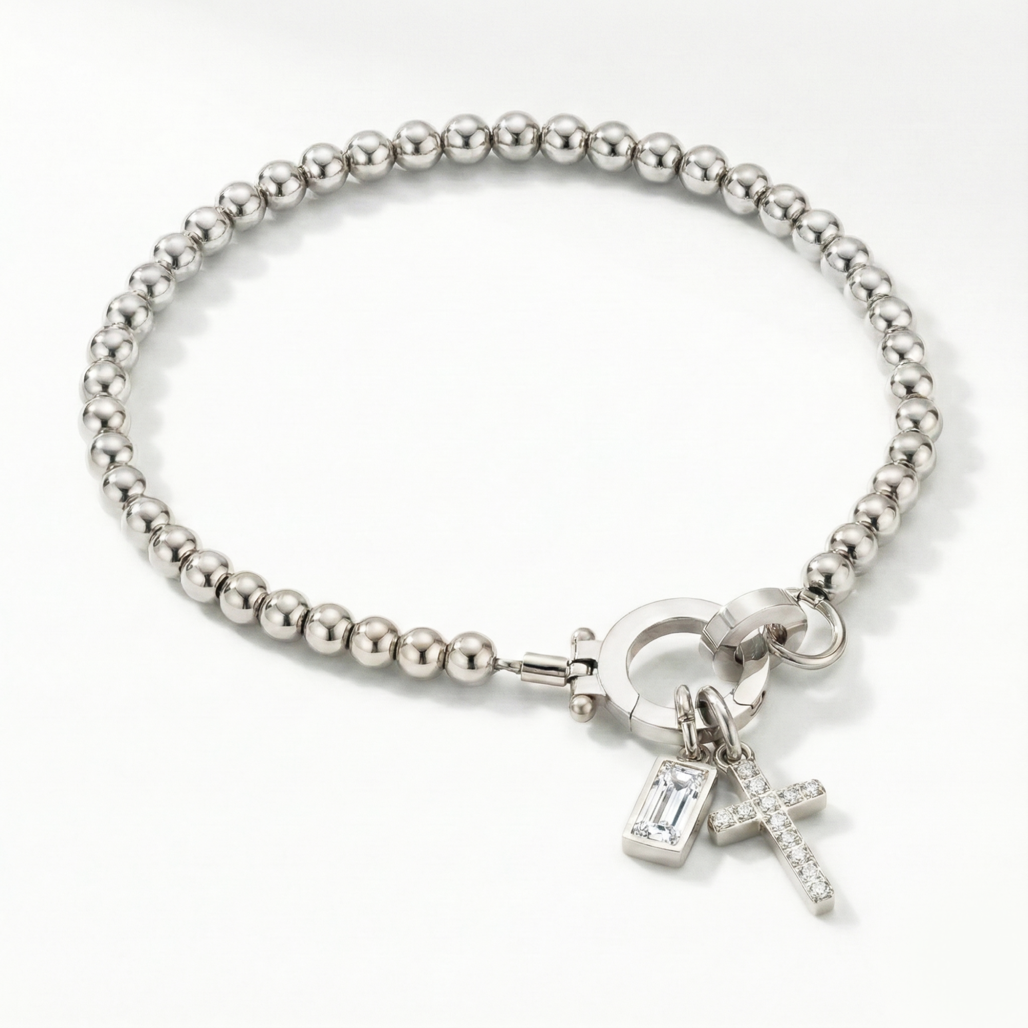 AX kroglice zapestnica s križem in rojstnim kamnom