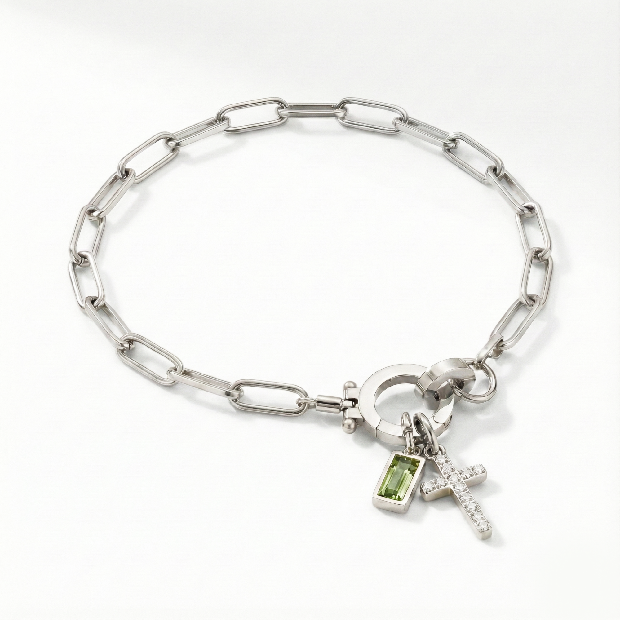 AX papirnata sponka zapestnica s križem in rojstnim kamnom