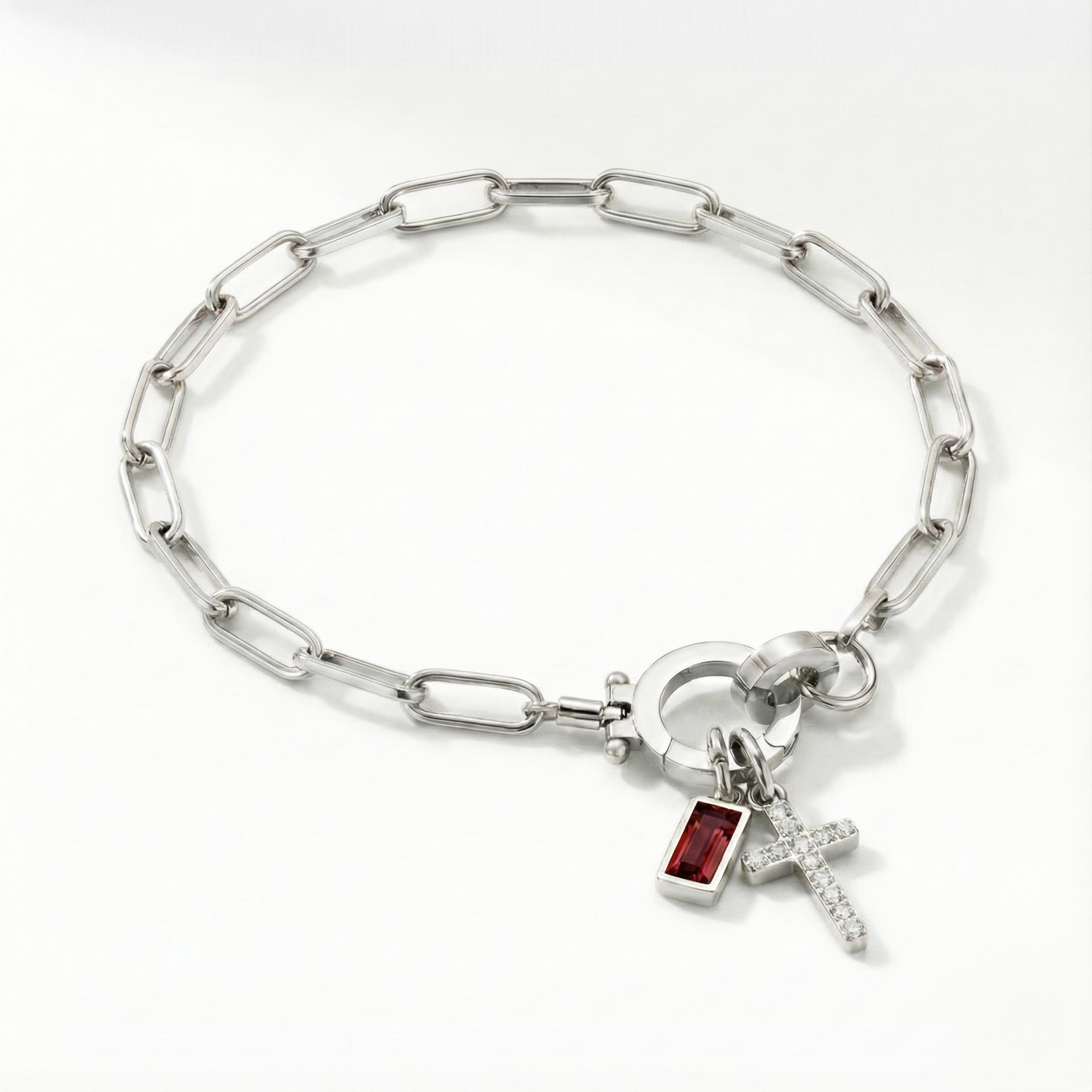 AX papirnata sponka zapestnica s križem in rojstnim kamnom