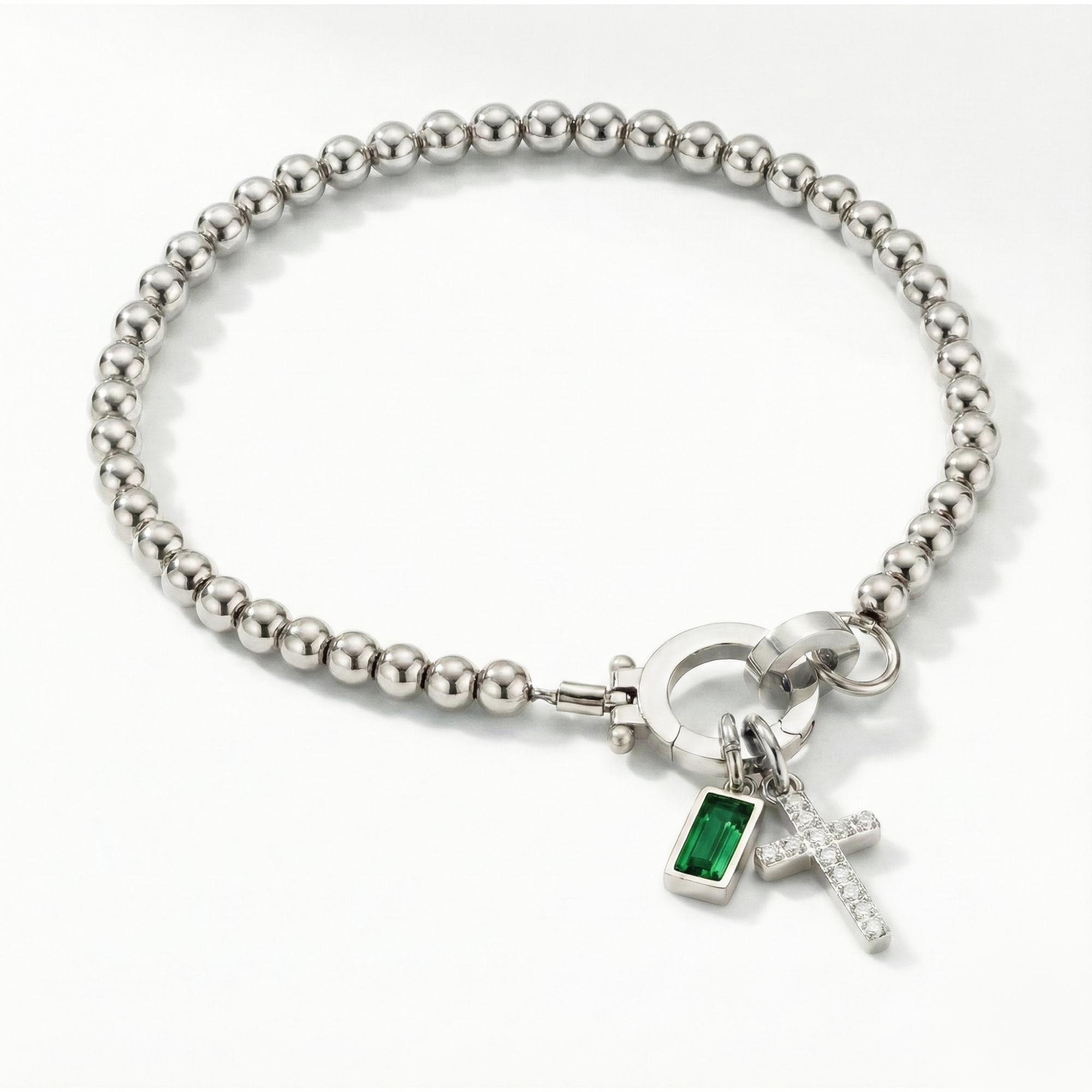 AX kroglice zapestnica s križem in rojstnim kamnom