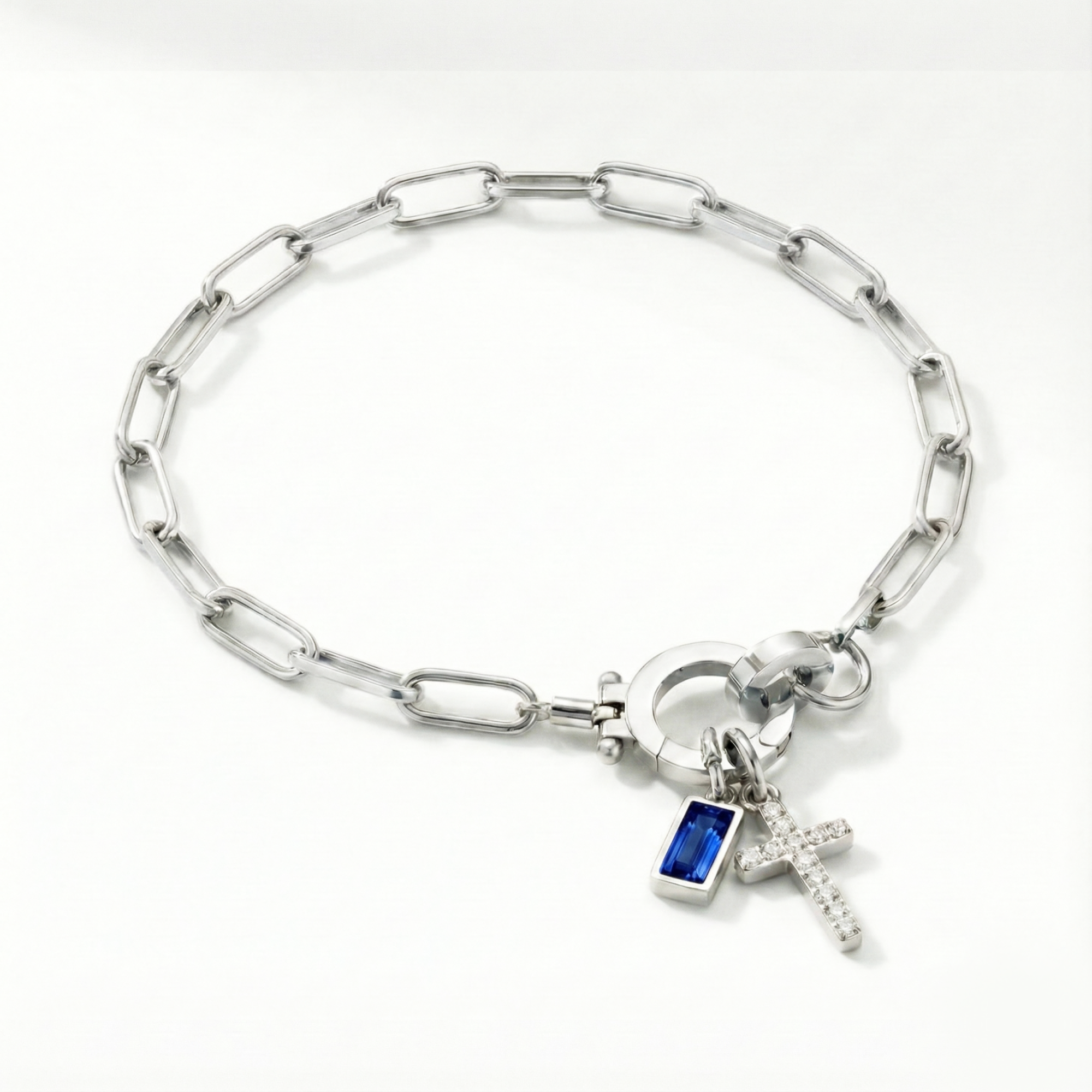 AX papirnata sponka zapestnica s križem in rojstnim kamnom